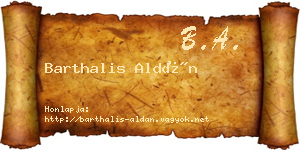 Barthalis Aldán névjegykártya